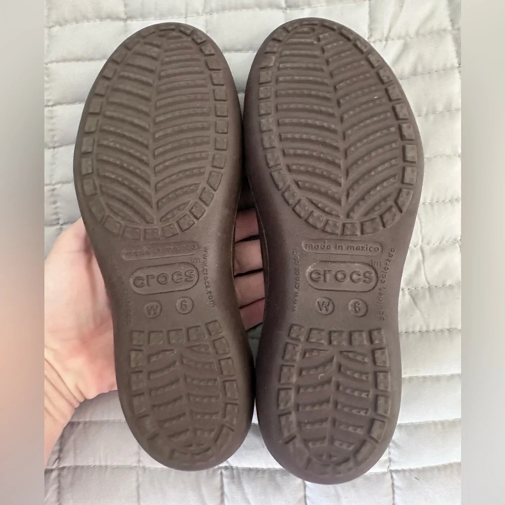 CROCS Kadee Ballet Flats Chocolate Brown Slingback Slip-On Shoes